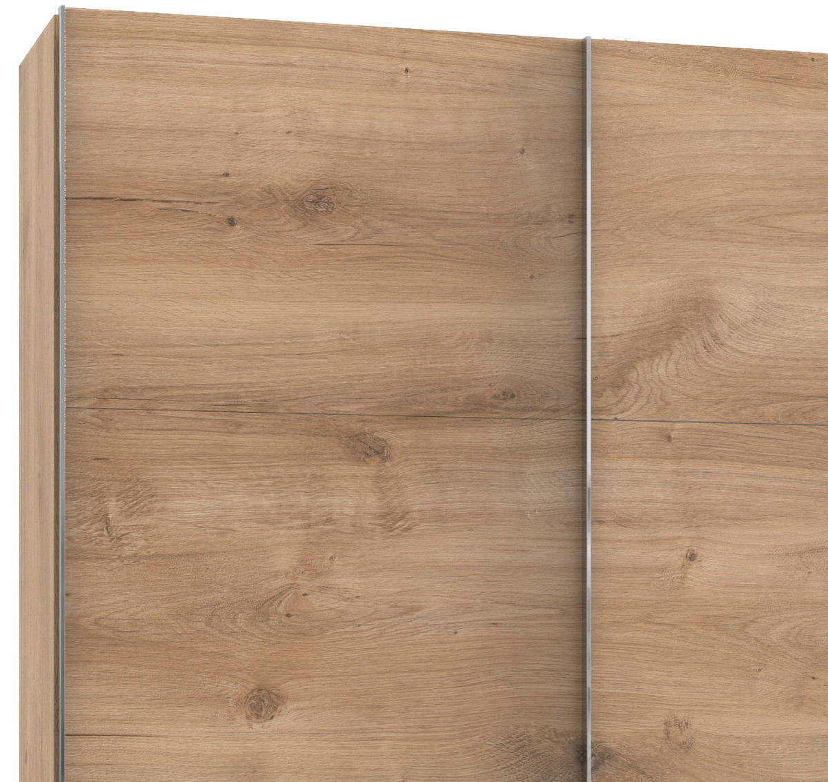 SCHWEBETÜRENSCHRANK 350,00/216,00/65,00 cm Eichefarben  - Chromfarben/Eichefarben, Basics, Holzwerkstoff/Metall (350,00/216,00/65,00cm) - MID.YOU