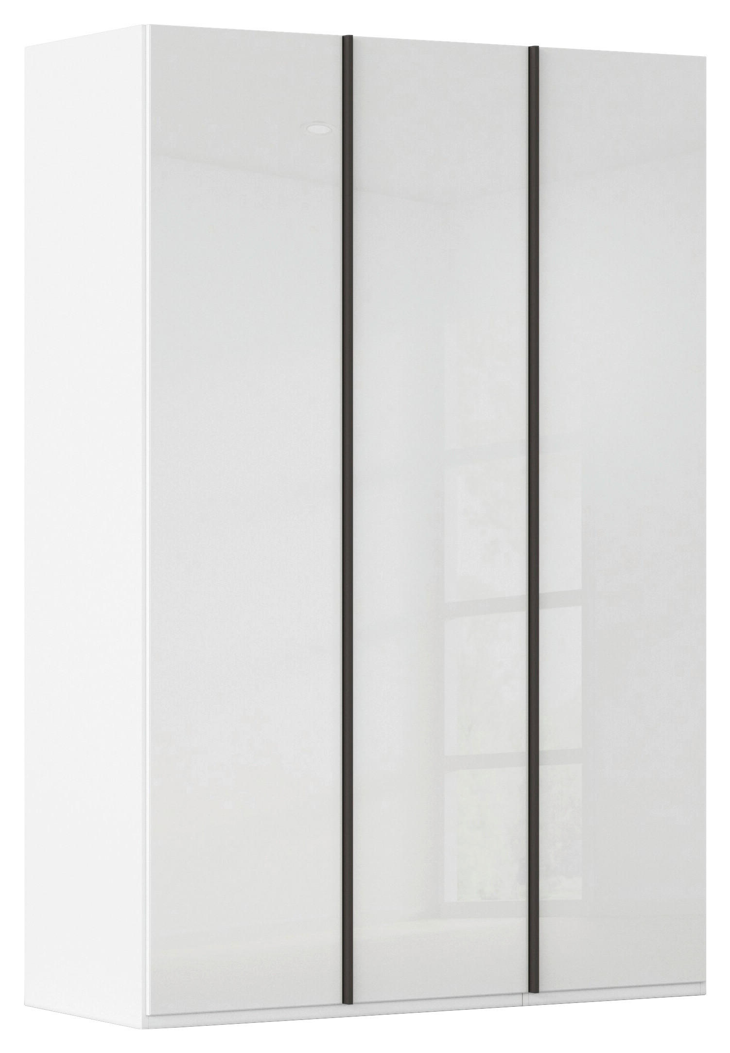 DREHTÜRENSCHRANK 151/235/61 cm,  in Weiß, 3-türig  - Graphitfarben/Weiß, Basics, Glas/Holzwerkstoff (151/235/61cm) - Novel