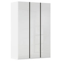 DREHTÜRENSCHRANK 151/235/61 cm,  in Weiß, 3-türig  - Graphitfarben/Weiß, Basics, Glas/Holzwerkstoff (151/235/61cm) - Novel