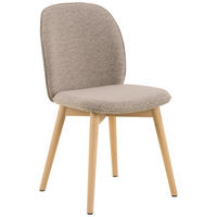 STUHL  in Bouclé Holz, Textil  - Eiche Bianco, Design, Holz/Textil (49/89/56cm) - MID.YOU