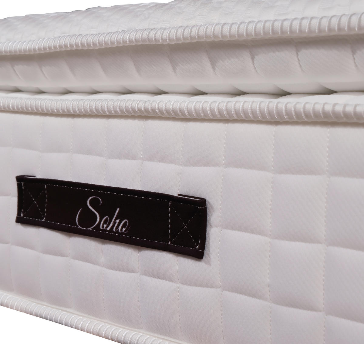 TASCHENFEDERKERNMATRATZE SOHO PILLOW TOP 90/200 cm Höhe ca. 32 cm 7 -Zonen - Weiß, Basics, Textil (90/200cm) - Livetastic