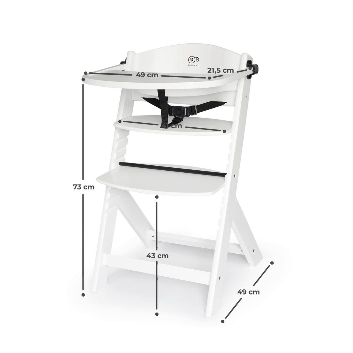 HOCHSTUHL Enock  - Weiß, Basics, Holz (49/73/49cm) - kinderkraft