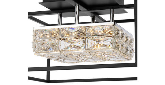 LED-DECKENLEUCHTE - Schwarz, Design, Glas/Metall (40/40/24cm) - Ambiente