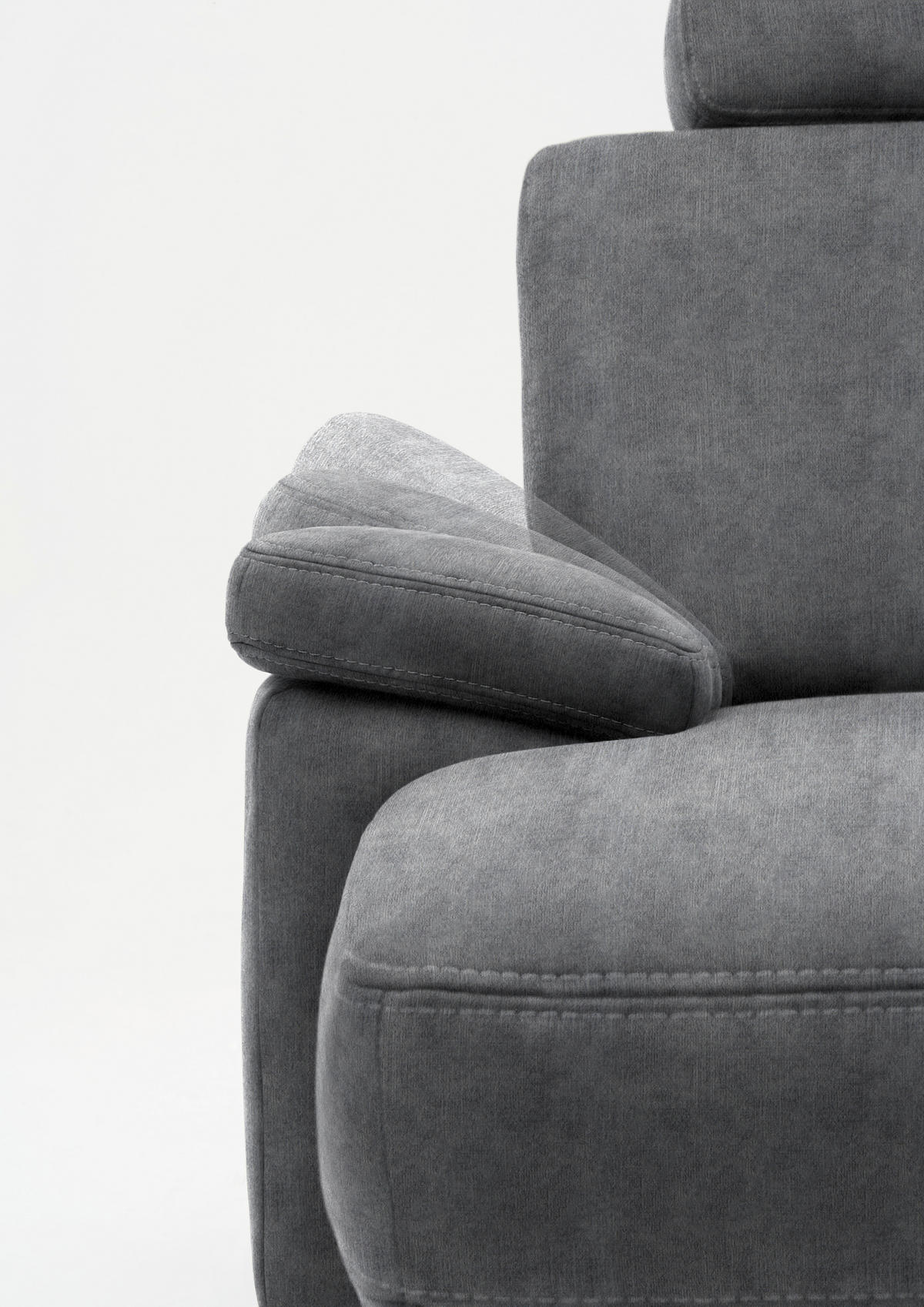 WOHNLANDSCHAFT in Velours Silberfarben  - Eichefarben/Silberfarben, Konventionell, Holz/Textil (235/316/167cm) - Beldomo System
