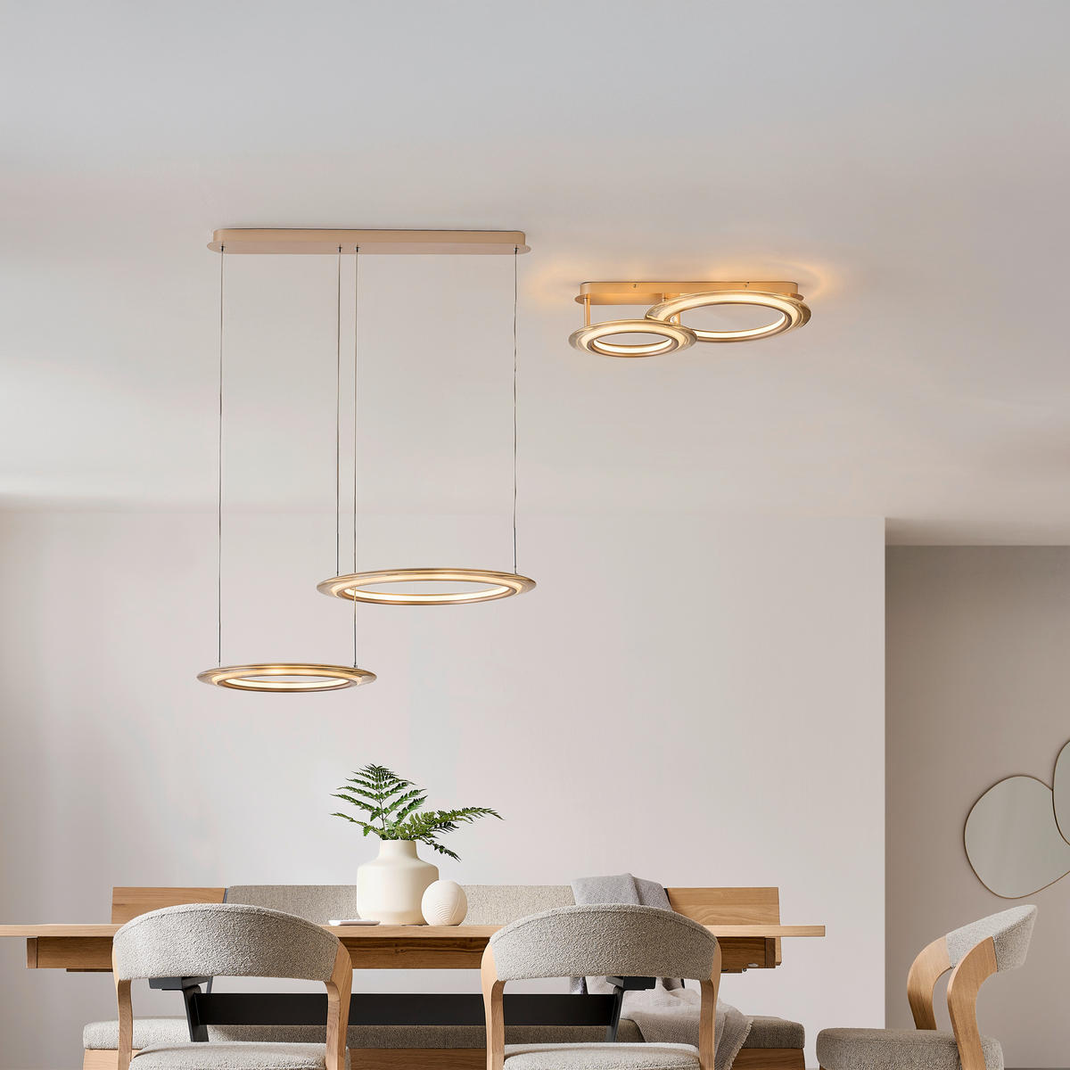 LED-HÄNGELEUCHTE Lakewood   - Chromfarben/Champagner, Design, Kunststoff/Metall (82cm) - Dieter Knoll