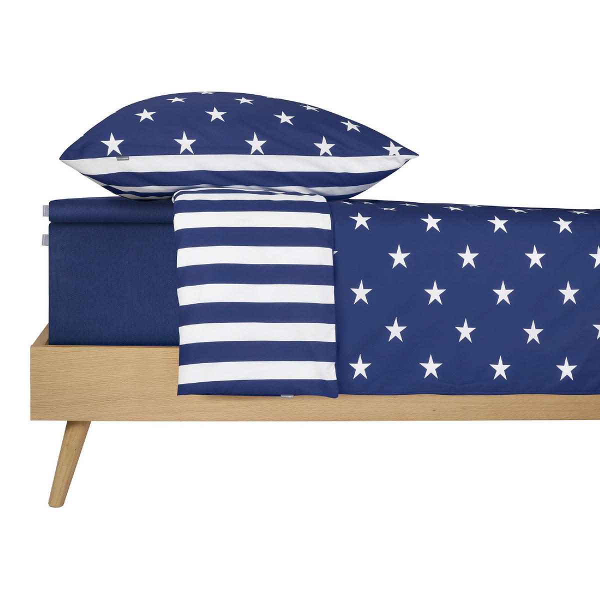 BOXSPRING-SPANNLEINTUCH 100/200 cm  - Dunkelblau, Basics, Textil (100/200cm)