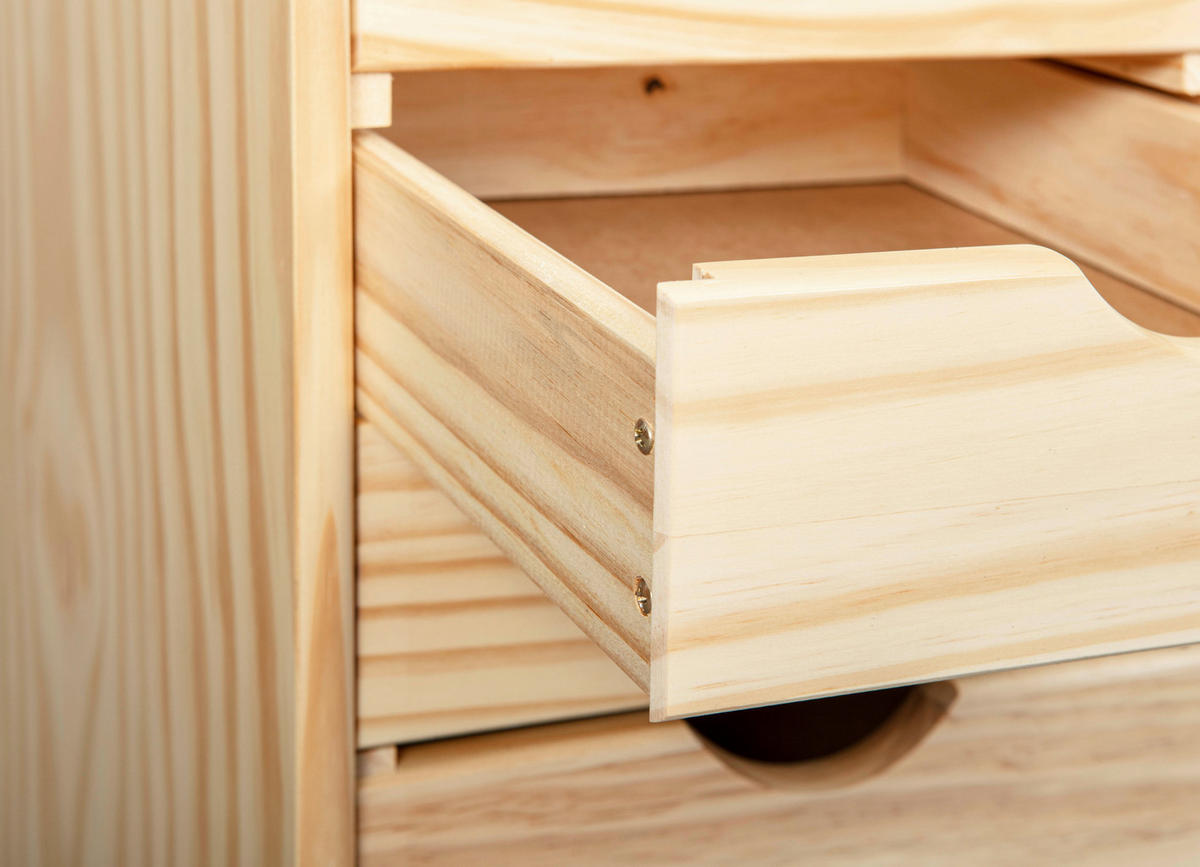 ROLLCONTAINER Kiefer massiv Kieferfarben  - Kieferfarben, Basics, Holz/Kunststoff (35/66/39cm) - MID.YOU