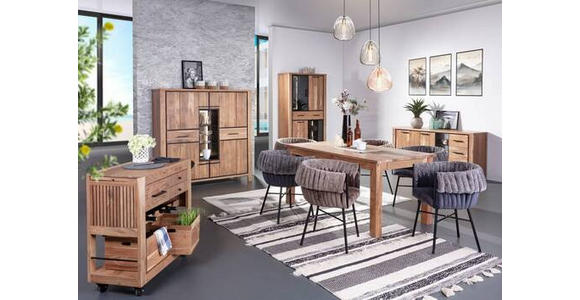 SIDEBOARD in 170/80/44 cm - Schwarz/Akaziefarben, LIFESTYLE, Glas/Holz (170/80/44cm) - Landscape
