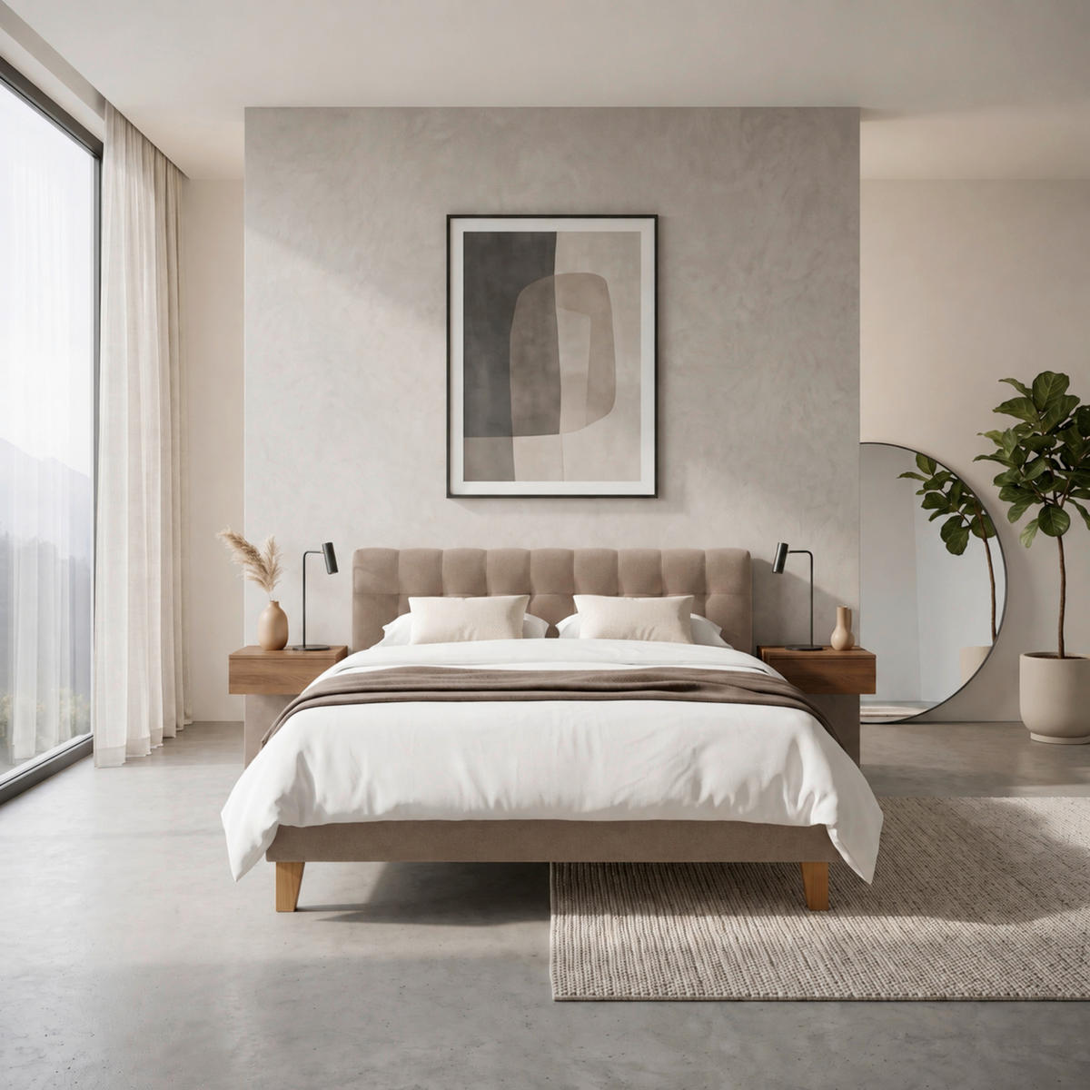 POLSTERBETT 140/200 cm,  in Braun, Lattenrost, Bettkasten,  - Eichefarben/Braun, MODERN, Holz/Textil (140/200cm) - MID.YOU