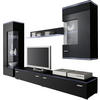 WOHNWAND  in Schwarz  230/148/42 cm  - Silberfarben/Schwarz, Design, Glas/Holzwerkstoff (230/148/42cm) - Livetastic
