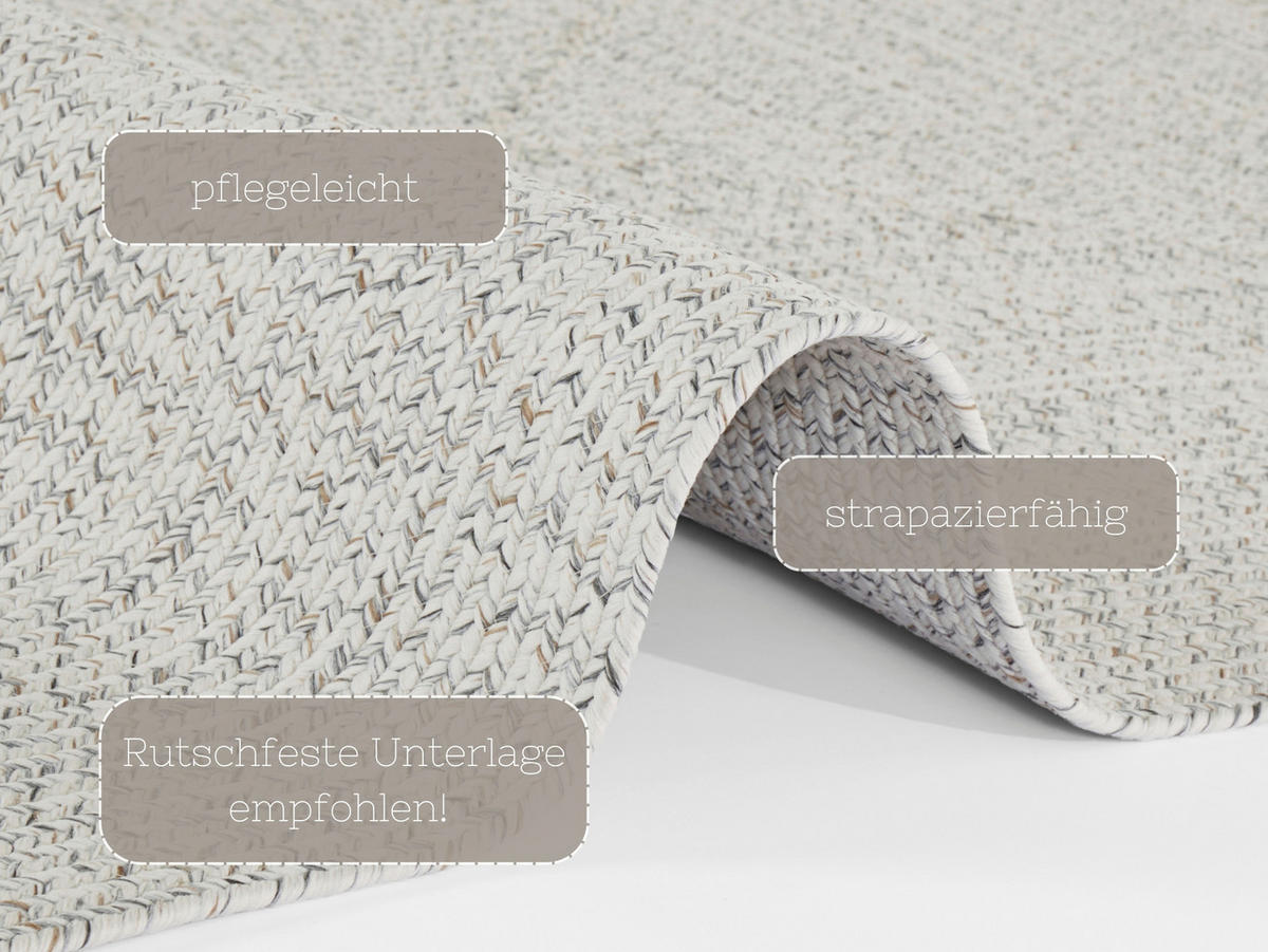 OUTDOORTEPPICH 200/290 cm Braided Creme, Multicolor  - Multicolor/Creme, Design, Kunststoff (200/290cm) - Hanse Home