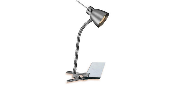 Klemmleuchte Djana - Nickelfarben, KONVENTIONELL, Metall (24/37,5cm) - Ombra