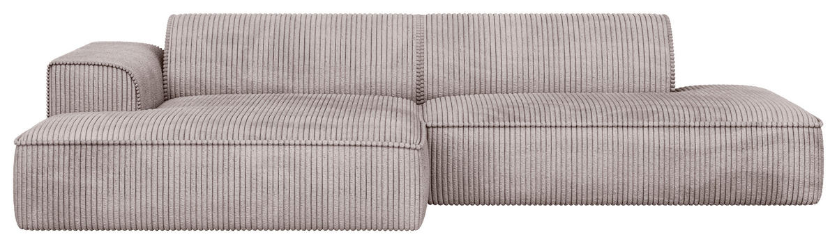 ECKSOFA BILLUND in Cord Cappuccino  294/165 cm  - Schwarz/Cappuccino, KONVENTIONELL, Holzwerkstoff/Kunststoff (294/165cm) - Livetastic