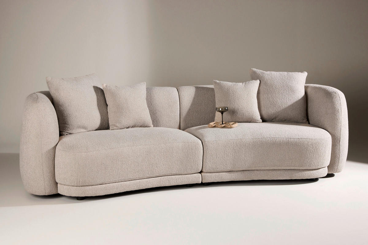 2-SITZER-SOFA Beige  - Beige, MODERN, Kunststoff/Textil (135/74/92cm) - Livetastic