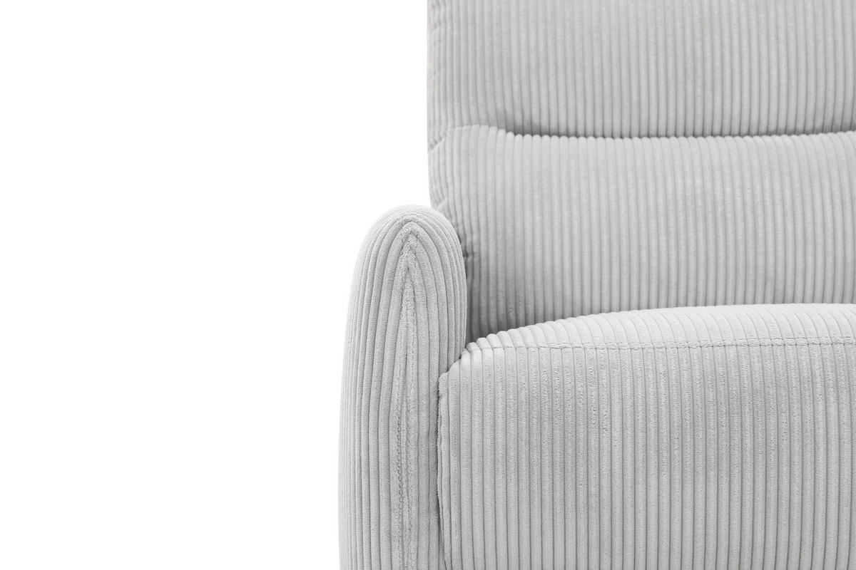 RELAXSESSEL Cord Relaxfunktion    - Hellgrau/Schwarz, Design, Textil/Metall (78/107/95cm) - Carryhome