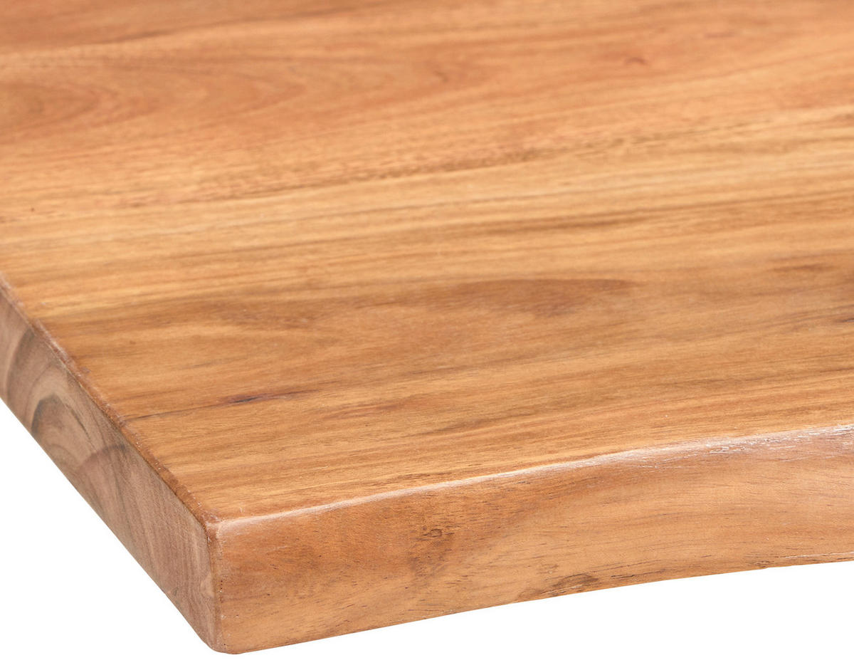ESSTISCH in Holz, Metall 140/80/77 cm   - Schwarz/Akaziefarben, LIFESTYLE, Holz/Metall (140/80/77cm) - Landscape