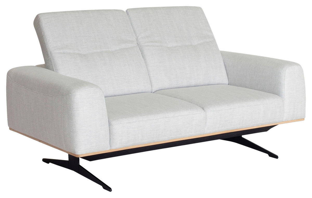 2-SITZER-SOFA in Struktur Weiss  - Weiss/Schwarz, Design, Textil/Metall (174/76-97/102cm) - Novel