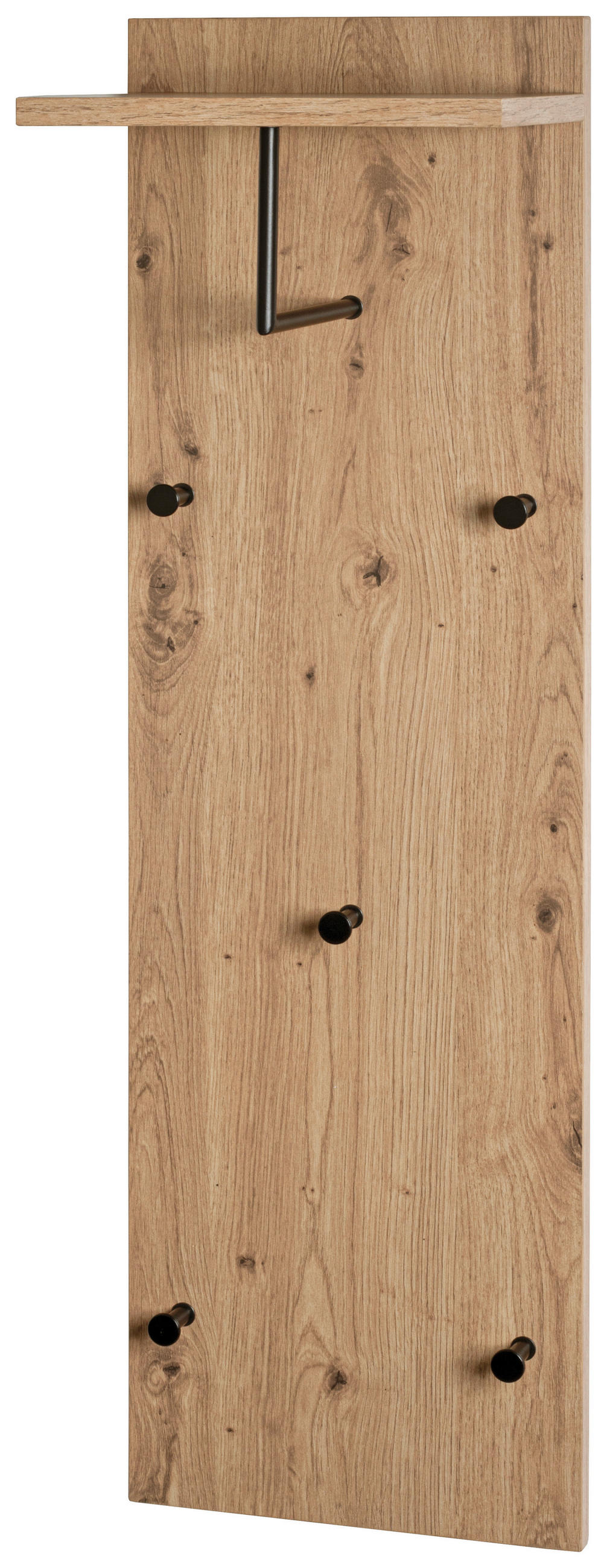 GARDEROBENPANEEL  in 30/100/20 cm  - Eichefarben/Schwarz, Basics, Holzwerkstoff/Metall (30/100/20cm)