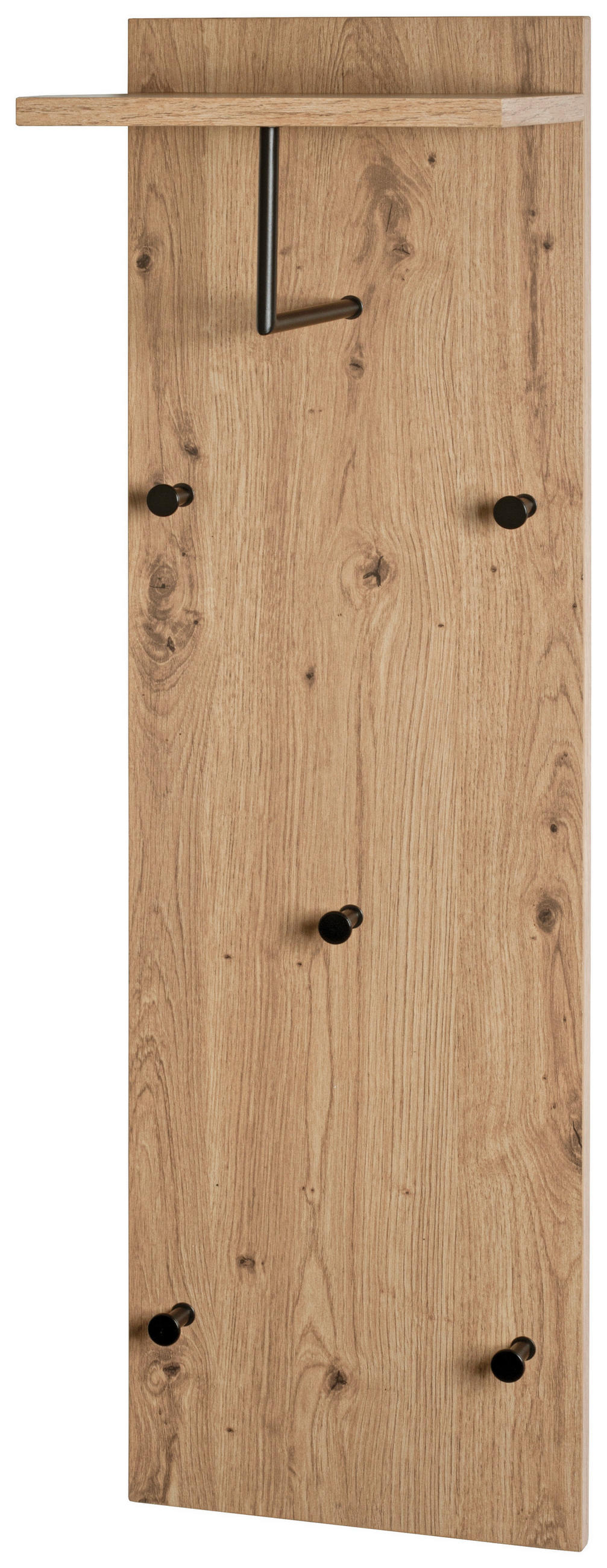 XXXLutz Garderobenpaneel Schwarz, Eiche 30x100x20 cm