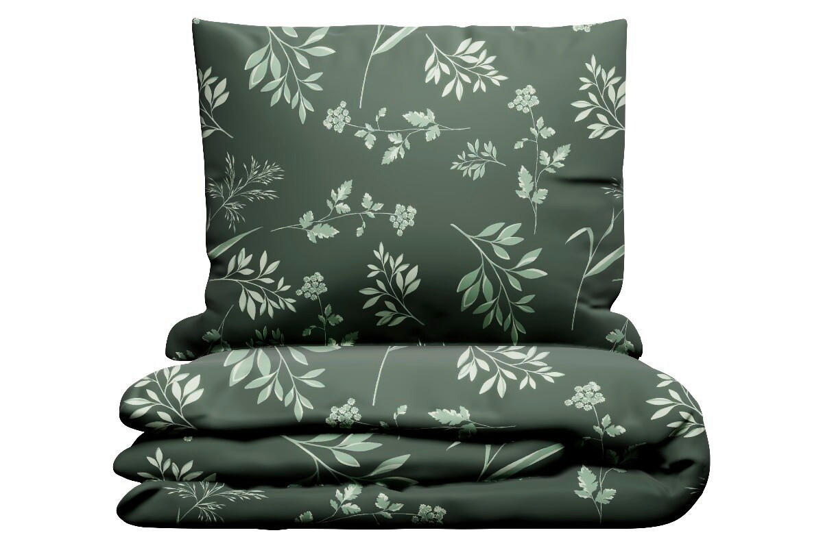 BETTWÄSCHE 140/200 cm  - Dunkelgrün/Hellgrün, Design, Textil (140/200cm) - Grund