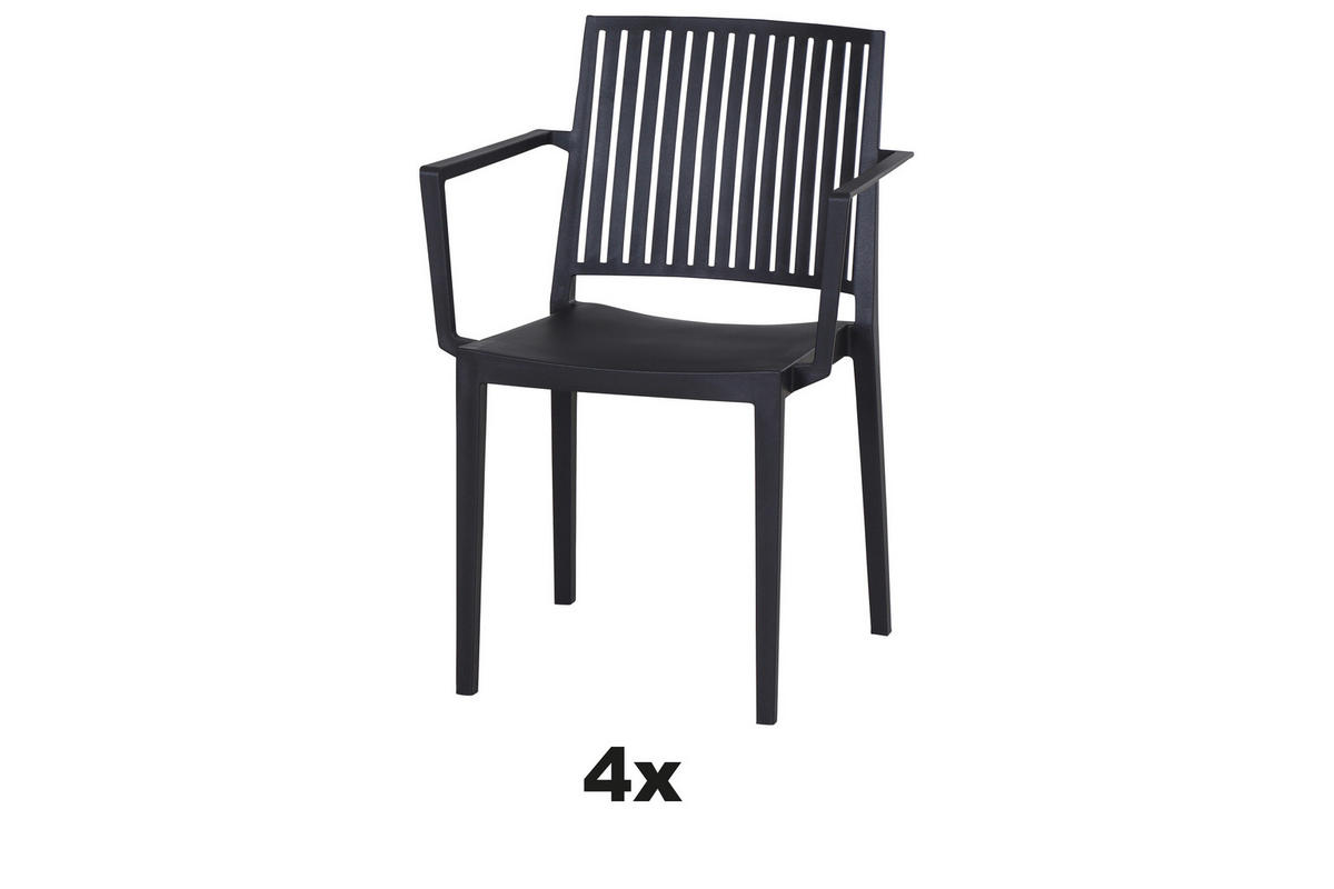 STAPELSTUHL in Kunststoff Anthrazit  - Anthrazit, Basics, Kunststoff (57/80/56cm) - Siena Garden