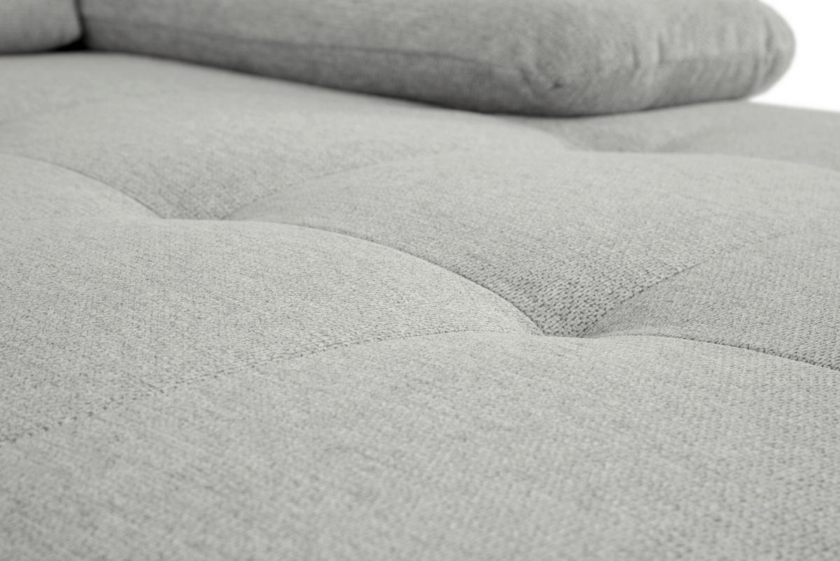 ECKSOFA in Webstoff Graublau  - Graublau/Schwarz, Design, Textil/Metall (296/188cm) - Livetastic