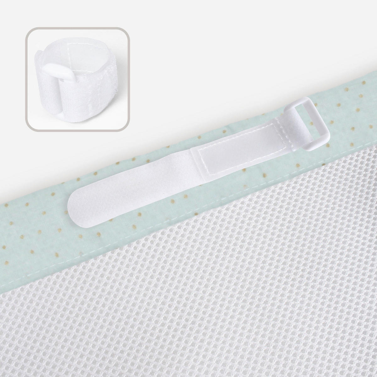 NESTCHEN babybay Nestchen 3D Mesh  - Mintgrün, Basics, Naturmaterialien (200/24/2cm) - Tobi