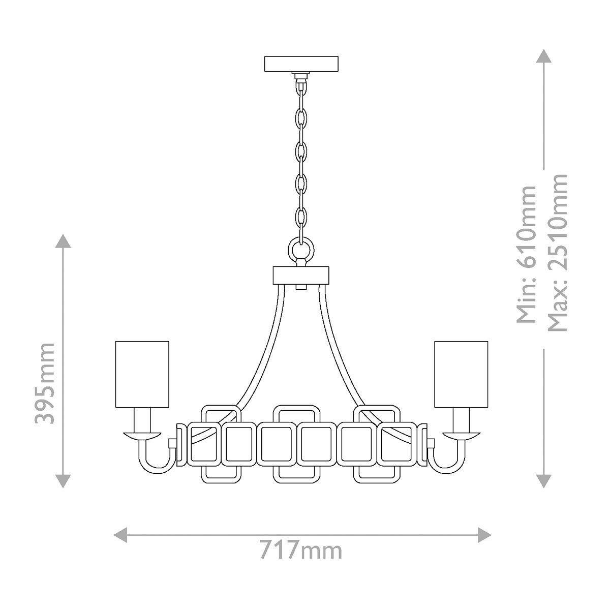 KRONLEUCHTER Hinkley 39,5/71,7 cm  - Schwarz, Design, Textil/Metall (39,5/71,7cm) - Elstead Lighting