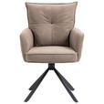 ARMLEHNSTUHL  in Eisen Cord  - Schwarz/Braun, Design, Textil/Metall (60/95/67cm) - Novel