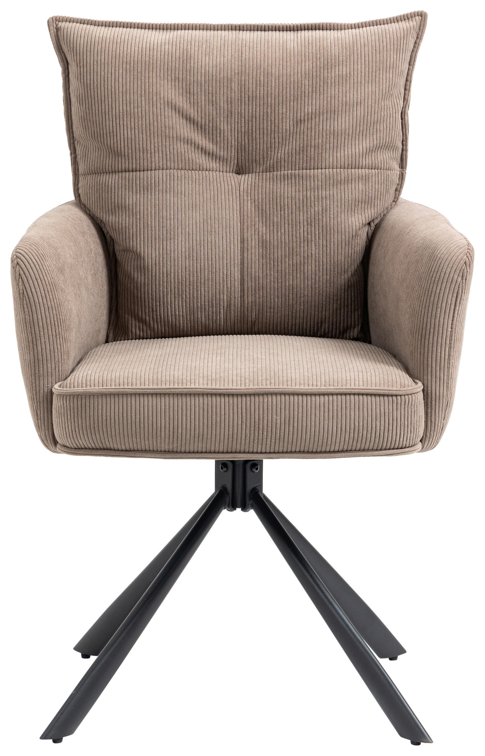 ARMLEHNSTUHL  in Eisen Cord  - Schwarz/Braun, Design, Textil/Metall (60/95/67cm) - Novel
