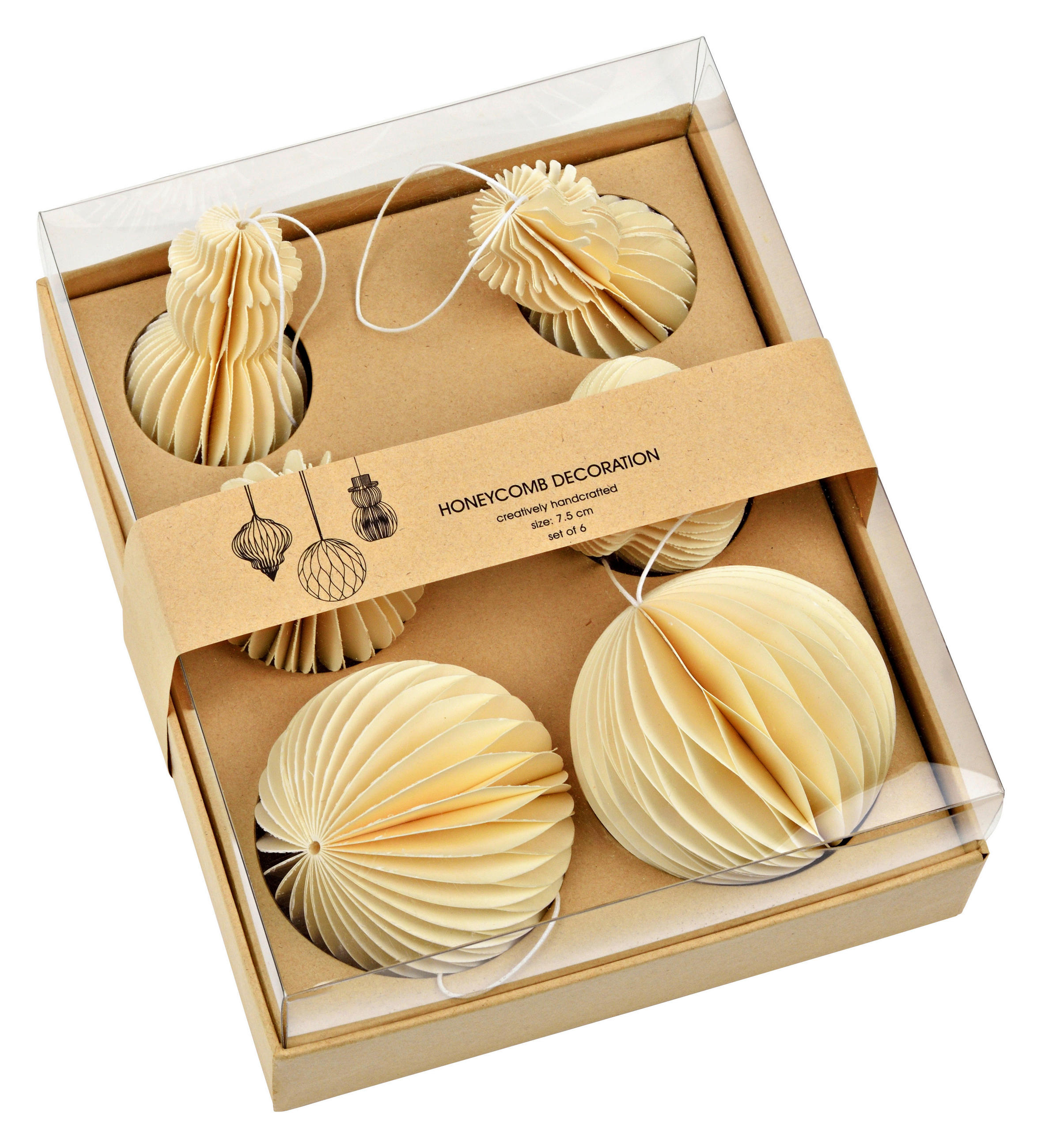 DEKOHÄNGER 6-teilig  - Weiß, Basics, Papier (24,0/8,5/15cm) - X-Mas