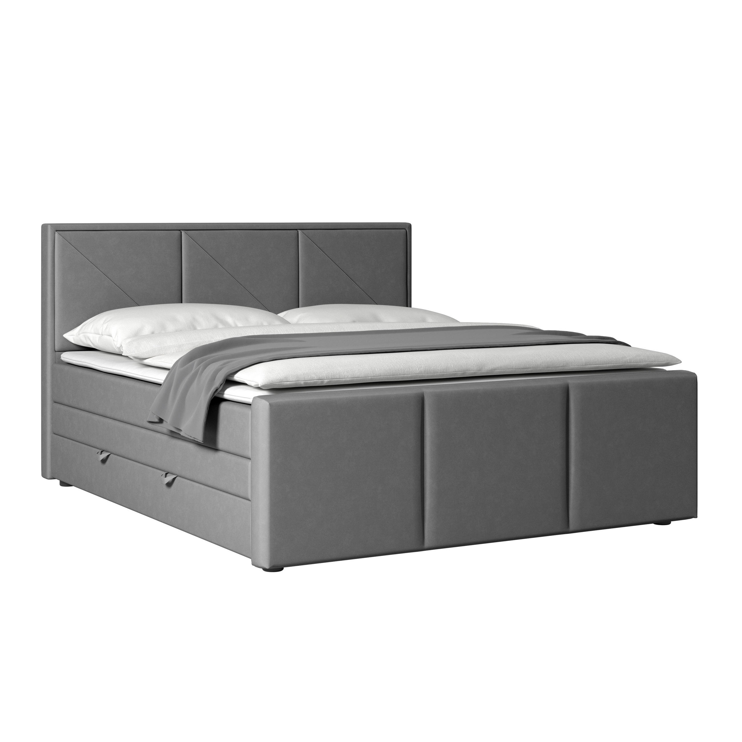 MID.YOU POSTEL BOXSPRING, 180/200 cm, kompozitní dřevo, světle šedá