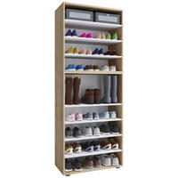 STALAK ZA OBUĆU  hrast Sonoma  drvni materijal     - crna/hrast Sonoma, Konvencionalno, drvni materijal/plastika (70/183/37cm) - MID.YOU
