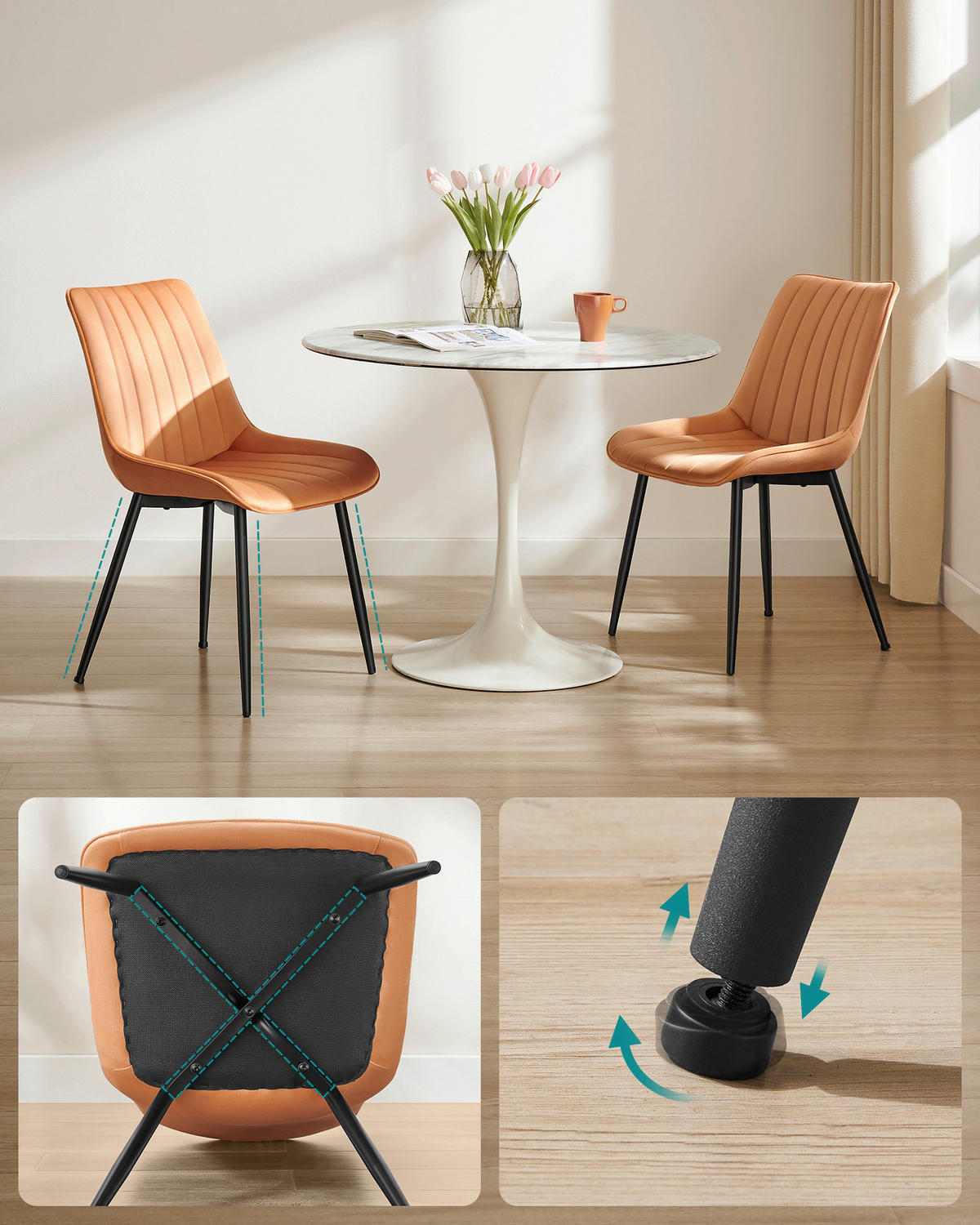 STUHL     - Karamell/Schwarz, Basics, Holzwerkstoff/Textil (50.1/88.6/60cm)