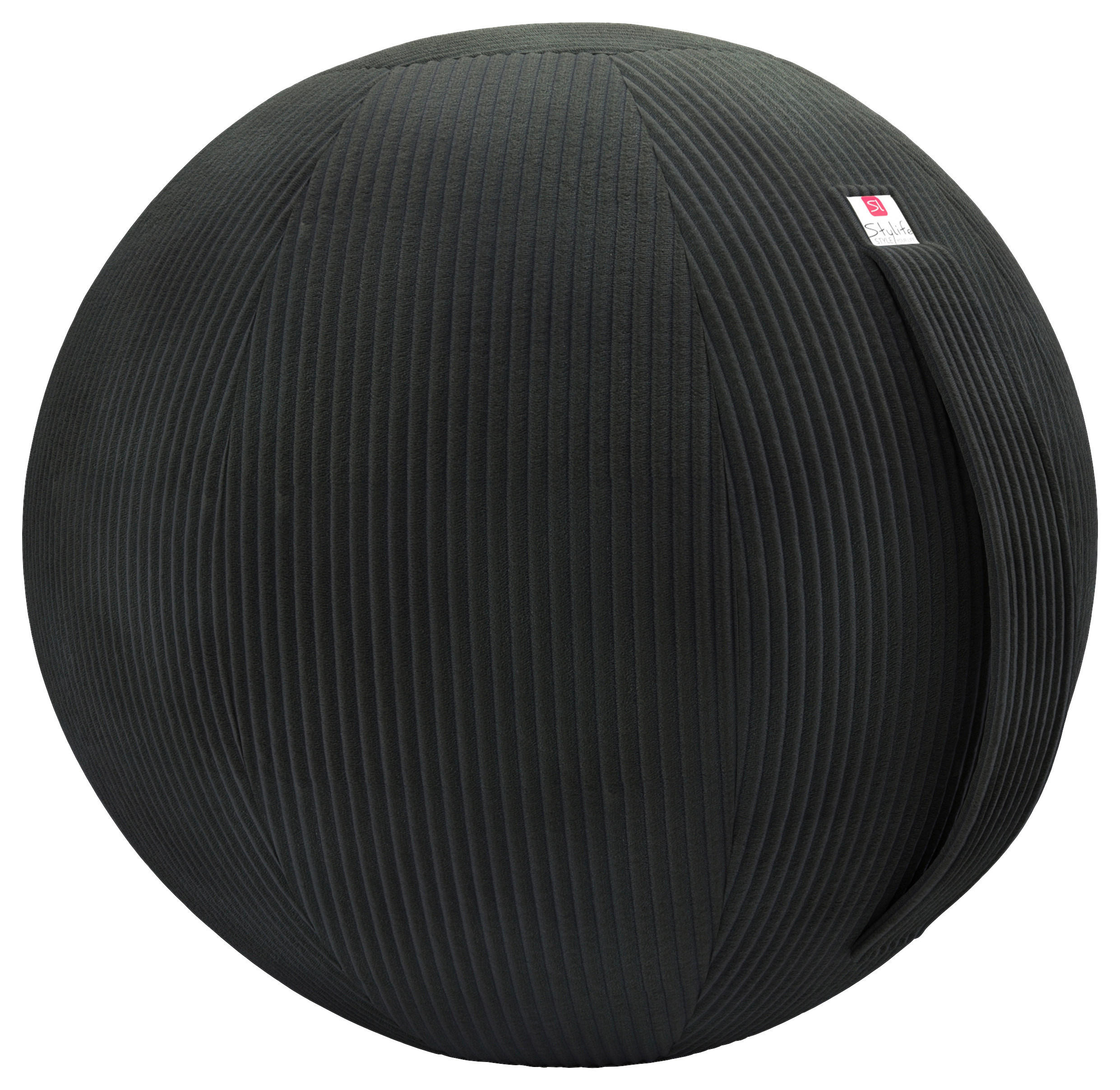 SITZBALL Cord  - Schwarz, Design, Textil (65cm) - Stylife