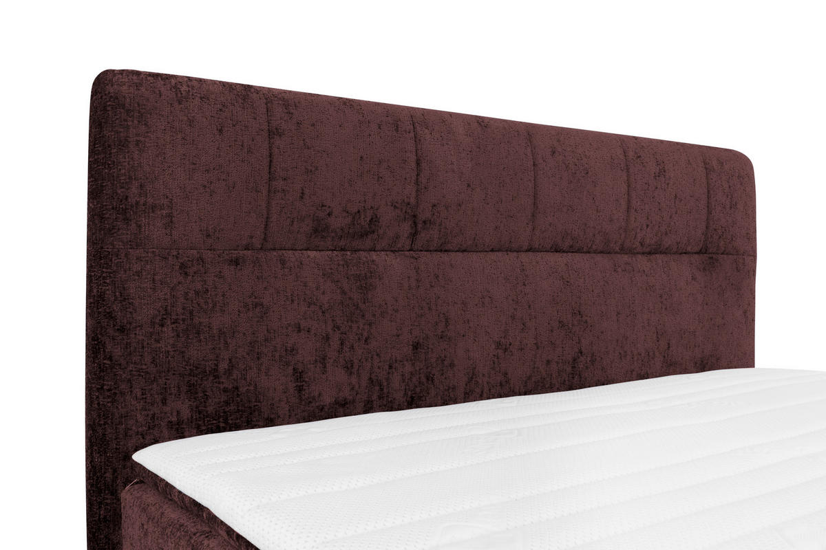 BOXSPRINGBETT 160/200 cm  in Dunkelrot  - Schwarz/Dunkelrot, Design, Textil/Metall (160/200cm) - Esposa