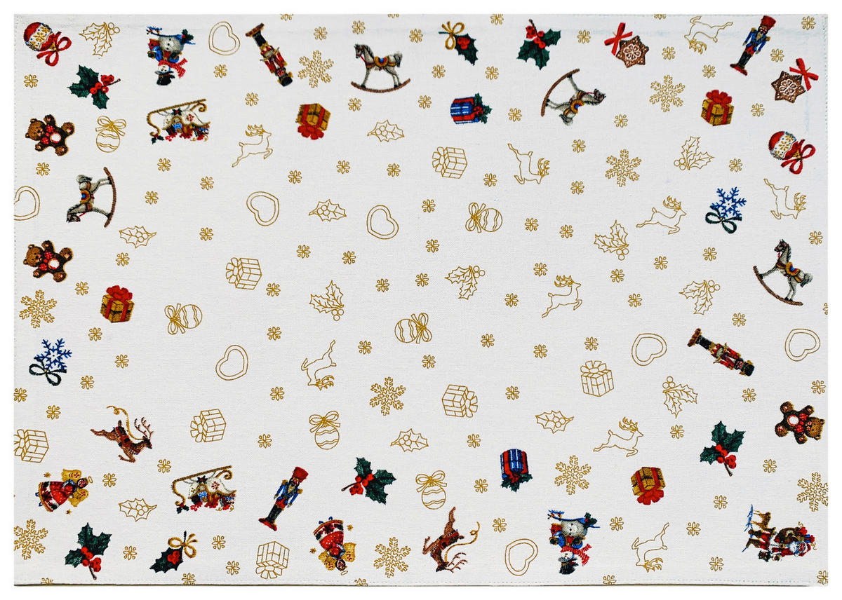 SUPORT DE FARFURIE 48/33 cm textil   - alb/multicolor, Konventionell, textil (48/33cm)