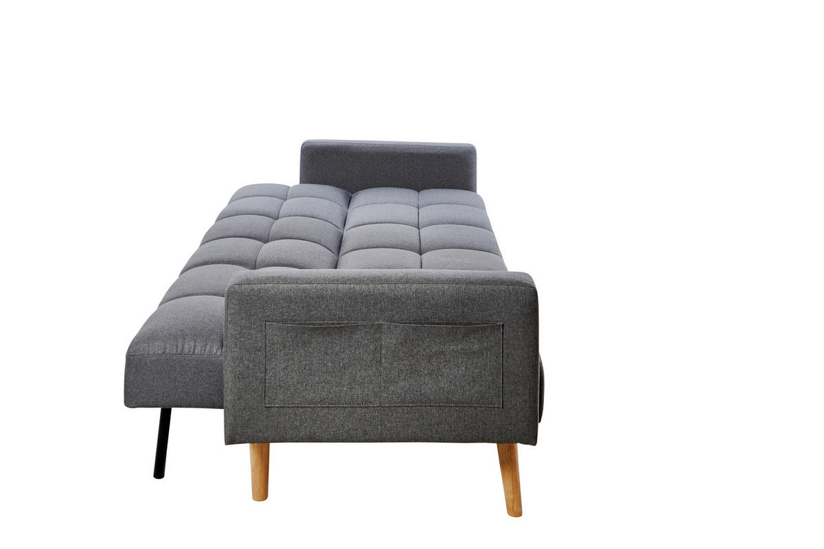 SCHLAFSOFA Webstoff Grau  - Eichefarben/Grau, MODERN, Holz/Textil (213/83/83cm) - Livetastic