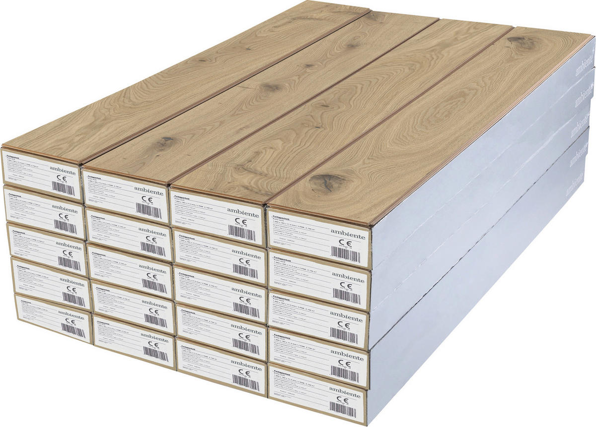 Landhausdiele Bergeiche pure  per  m² - Eichefarben/Weiß, Trend, Holz (180/17,5/1,1cm) - Waldwelt