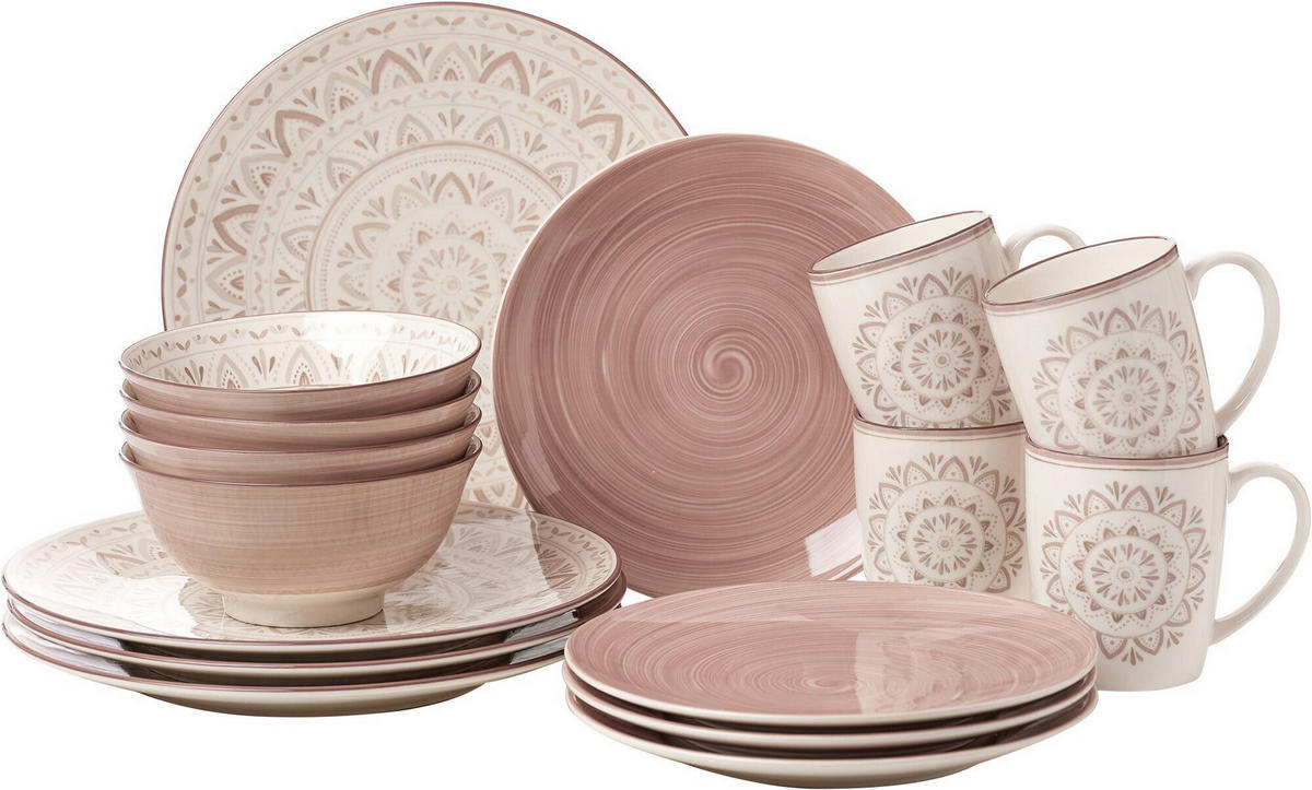 KOMBINOVANÝ SERVIS 16-dielne, porcelán keramika  - hnedá/krémová, Konventionell, keramika (41/39/34cm) - Ritzenhoff Breker