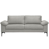 2,5-SITZER in Flachgewebe Hellgrau  - Hellgrau/Schwarz, Design, Textil/Metall (206/86/97cm) - Pure Home Lifestyle