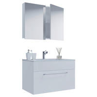 BADRUM 80 cm  - vit/aluminiumfärg, Modern, metall/trämaterial (80cm) - MID.YOU