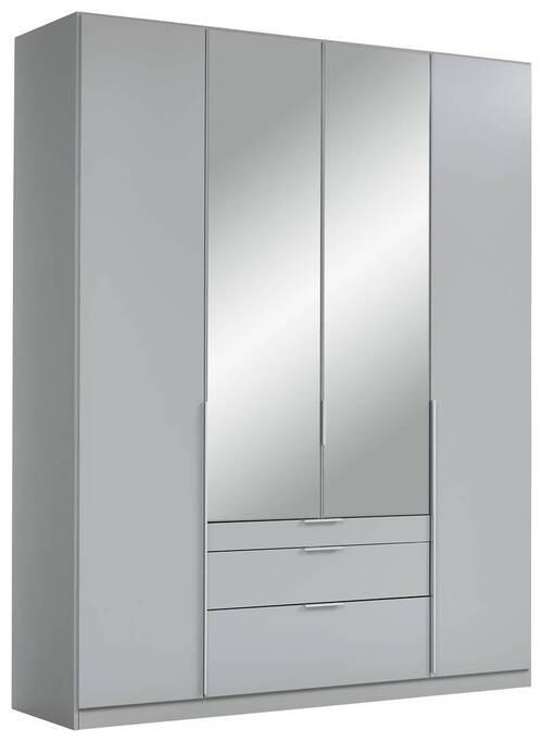 DREHTÜRENSCHRANK in Silberfarben, Hellgrau  - Silberfarben/Hellgrau, Modern, Holzwerkstoff (181/229/54cm) - Rauch Möbel