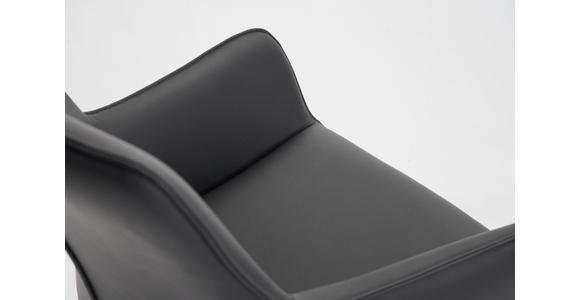 BARHOCKER Echtleder Schwarz Eisen Sitzfläche 360° drehbar, inklusive Armlehnen - Schwarz, Design, Leder/Metall (54/92-112/55cm) - Novel