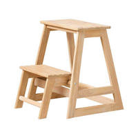 TRITTHOCKER SKALA  - Teakfarben, Natur, Holz (45,5/49/38,5cm) - Gardenson