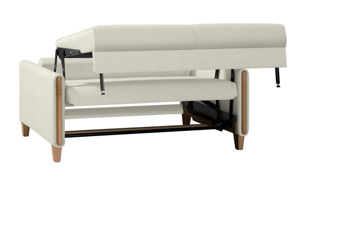 SCHLAFSOFA in Holz, Textil Creme, Buchefarben  - Buchefarben/Creme, Design, Holz/Textil (174/88/104cm) - Niels Andersson