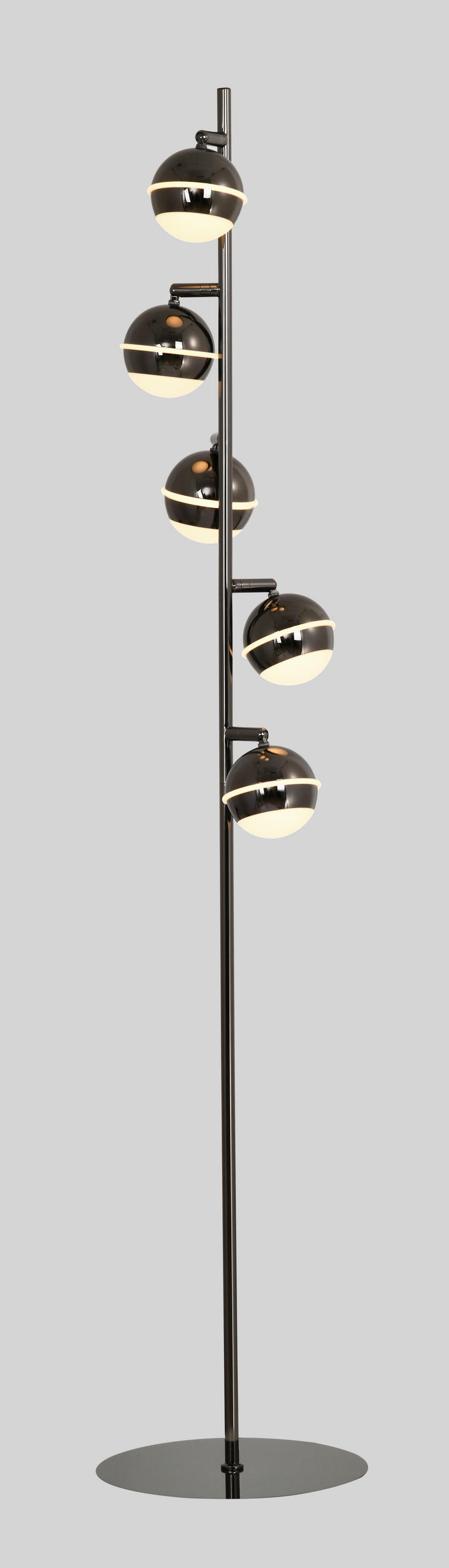LED-STEHLEUCHTE Biarritz 25/140/25 cm  - Schwarzchrom, Design, Kunststoff/Metall (25/140/25cm)