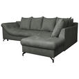 ECKSOFA Anthrazit Struktur  - Anthrazit/Schwarz, KONVENTIONELL, Textil/Metall (274/194cm) - Carryhome