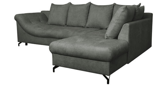 ECKSOFA Anthrazit Struktur - Anthrazit/Schwarz, KONVENTIONELL, Textil/Metall (274/194cm) - Carryhome