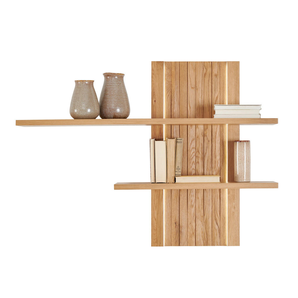 Thumbnail - Novel Wandboard, Eiche, Holz, Wildeiche, massiv, 142x99x23 cm, Wohnzimmer, Regale, Wandboards